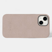 Einfache Rosa Imitate Leaather Look Monogram Case-Mate iPhone Hülle (Rückseite (Horizontal))