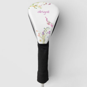 Einfache rosa Individuelle Name-Wildblumen Golf Headcover