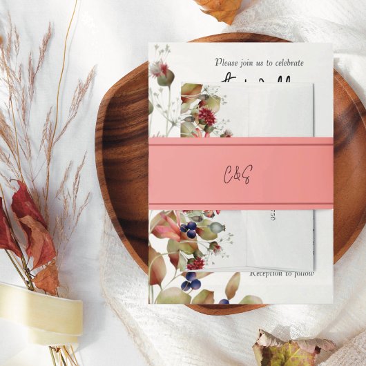 Einfache rosa Initialen Einladungsbanderole