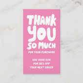 Einfache rosa Kurven Ordnung Danke SozialQR Code Visitenkarte (Vorderseite)