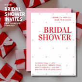 Einfache rosa Liebe Herz Bridal Dusche Einladung