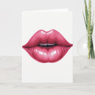 Einfache rosa Lippen-Kuss-Karte Karte