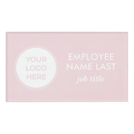 Einfache Rosa Logo-Mitarbeitermarke Namenschild