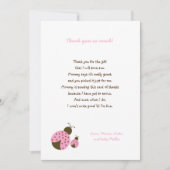 Einfache rosa Marienkäfer-Babyparty danken Ihnen Dankeskarte (Vorderseite)