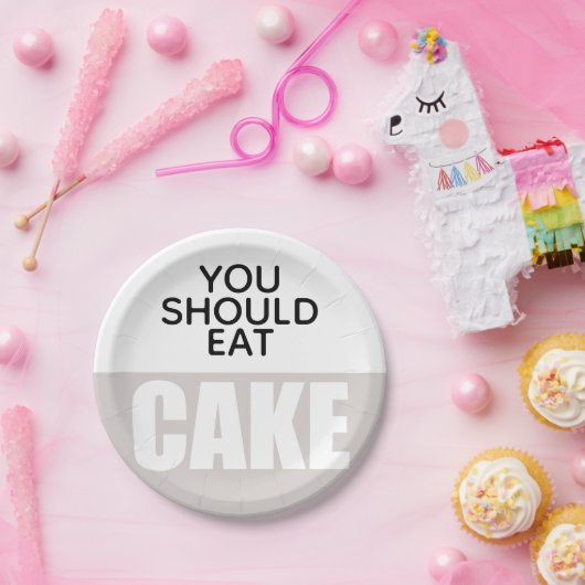 Einfache, rosa, minimalistische Hochzeitstorte Pappteller (Party)