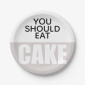 Einfache, rosa, minimalistische Hochzeitstorte Pappteller (Vorderseite)