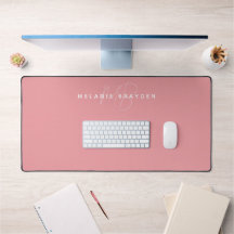 Einfache rosa Minimalistische Monogrammabteilung