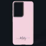 Einfache Rosa mit Skript-Individuelle Name Samsung Galaxy Hülle<br><div class="desc">Ein schlichtes, stylisches individuelle Name-Typografie-Design in einem lässigen Skript-Schriftart in schwarz auf pastellfarbenem Rosa. Das perfekte Element für den trendigen Minimalisten. Ein auf Trend maßgeschneidertes Geschenk oder Accessoire für jeden Anlass. Debra Valencia, eine visionäre Oberflächenmuster-Künstlerin, Produktdesignerin und Unternehmerin mit Leidenschaft für Weltreisen, Handwerkstraditionen, Pop-Kunst und Mode-Trend, hat ihren eigenen Stil...</div>