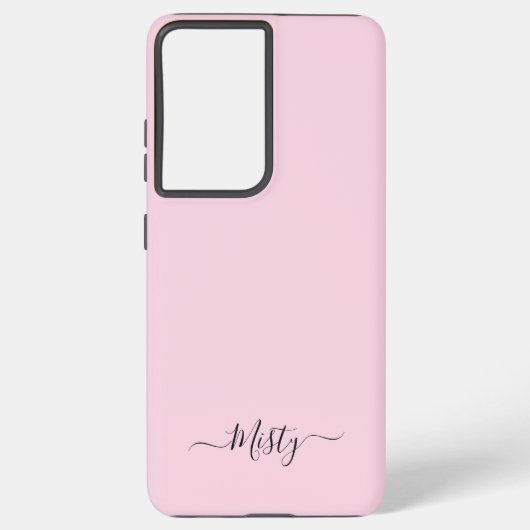 Einfache Rosa mit Skript-Individuelle Name Samsung Galaxy Hülle (Rückseite)