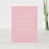 Einfache rosa Moderne Hochzeit Einladung (Rückseite)