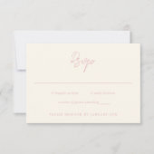 Einfache rosa Moderne Hochzeit RSVP Karte (Vorderseite)