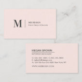 Einfache rosa moderne Minimalistische Visitenkarte (Vorne/Hinten)
