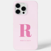 Einfache rosa Moderne Monogramm Case-Mate iPhone Hülle (Rückseite)