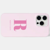 Einfache rosa Moderne Monogramm Case-Mate iPhone Hülle (Rückseite (Horizontal))