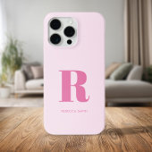 Einfache rosa Moderne Monogramm Case-Mate iPhone Hülle
