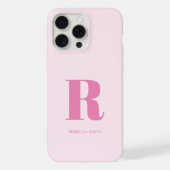Einfache rosa Moderne Monogramm iPhone Hülle (Rückseite)