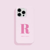 Einfache rosa Moderne Monogramm iPhone Hülle