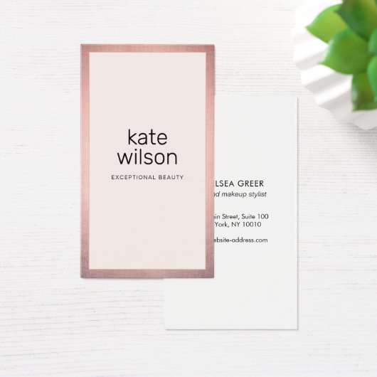 Einfache rosa Moderne Rose Gold Border (Schreibtisch)