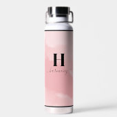 Einfache Rosa-Monogramm Trinkflasche (Rückseite)