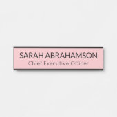 Einfache rosa Namensplatte - Türschild (Vorderseite )