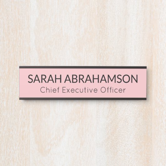 Einfache rosa Namensplatte - Türschild (Vorderseite )