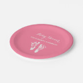 Einfache rosa neugeborene pappteller (Schrägansicht)