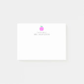 Einfache rosa Niedliche Apple Personalisiert Teach Post-it Klebezettel (Vorderseite)