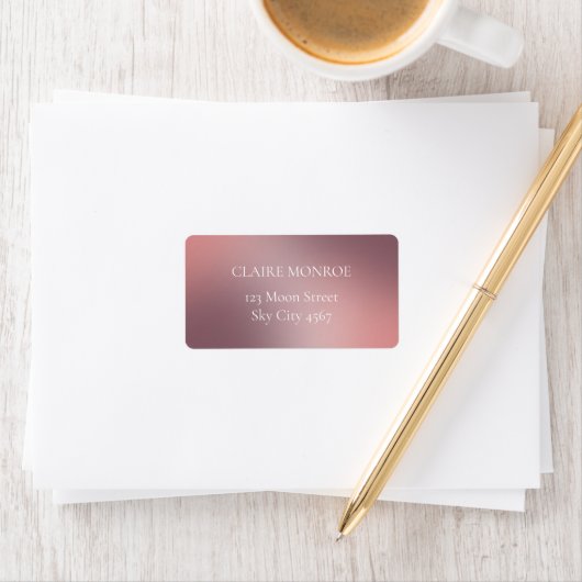 Einfache rosa Ombre Gradient-Rücksendeadresse Adressaufkleber (Insitu)