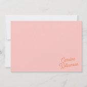 Einfache rosa-orange Schrift personalisierte Korre Mitteilungskarte (Vorderseite)