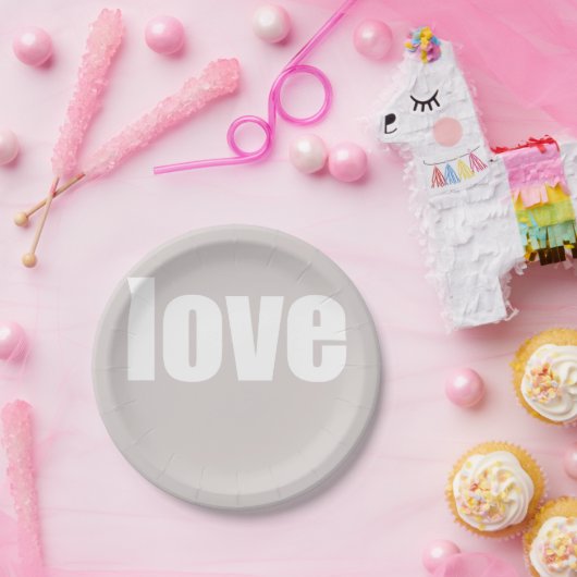 Einfache, rosa-puristische Hochzeit Pappteller (Party)