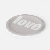 Einfache, rosa-puristische Hochzeit Pappteller (Schrägansicht)