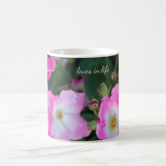 Einfache Rosa Rose Kaffeetasse (Mittel)