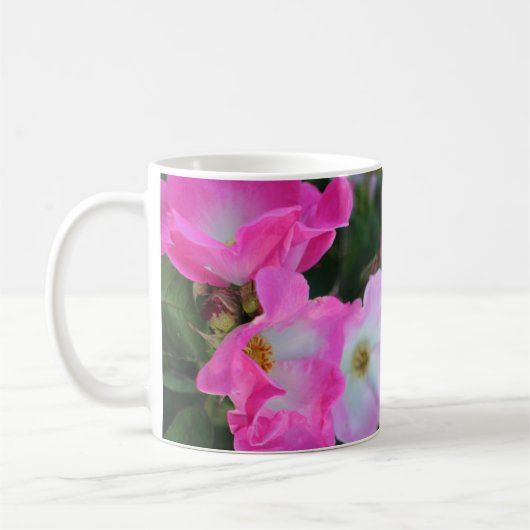 Einfache Rosa Rose Kaffeetasse (Links)