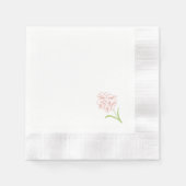 Einfache Rosa Rose | White Napkins Serviette (Vorderseite)