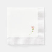 Einfache Rosa Rose | White Napkins Serviette (Vorderseite)