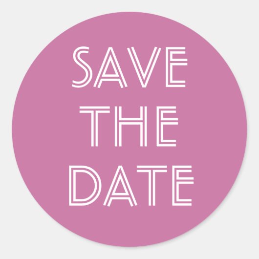 Einfache rosa Save the Date Aufkleber (Vorderseite)