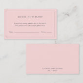 Einfache rosa Schätzung Wie viele Mädchen-Baby-Dus Begleitkarte (Vorne/Hinten)