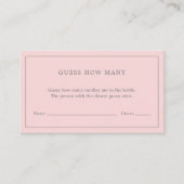 Einfache rosa Schätzung Wie viele Mädchen-Baby-Dus Begleitkarte (Vorderseite)