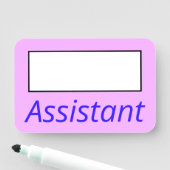 Einfache, rosa, Schlichte "Assistant Name"-Markier Namensschild (Beispiel)