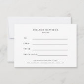 Einfache Rosa Schönheitssalon Moderne Geschenkkart (Rückseite)