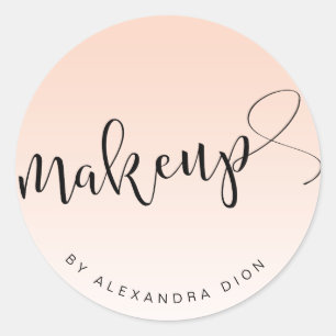 Einfache Rosa-Schriftzeichen-Kalligrafie Runder Aufkleber