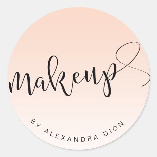 Einfache Rosa-Schriftzeichen-Kalligrafie Runder Aufkleber (Vorderseite)