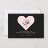 Einfache Rosa-Schwarz-Herz-Logo-Kunde Vielen Dank Dankeskarte (Rückseite)