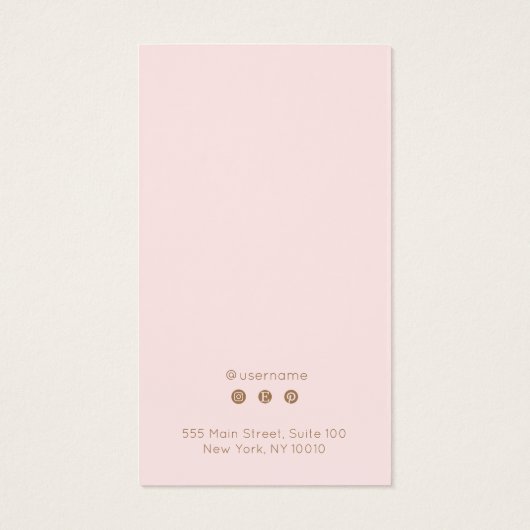 Einfache rosa Script-Earring-Display-Karte (Rückseite)