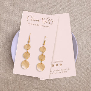 Einfache rosa Script-Earring-Display-Karte