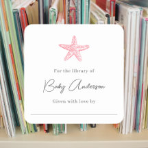 Einfache rosa Seesterne Babydusche Buchzeichen