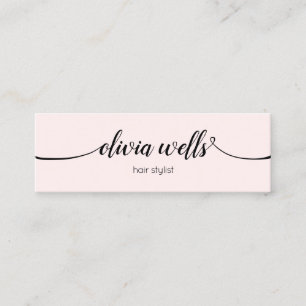 Einfache rosa Signatur Script Mini Mini Business Visitenkarte