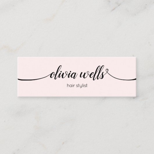 Einfache rosa Signatur Script Mini Mini Business Visitenkarte (Vorderseite)