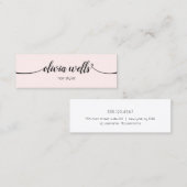 Einfache rosa Signatur Script Mini Mini Business Visitenkarte (Vorne/Hinten)
