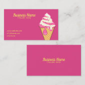 Einfache rosa Sprinklen Eiscreme Zuckerguss Visitenkarte (Vorne/Hinten)